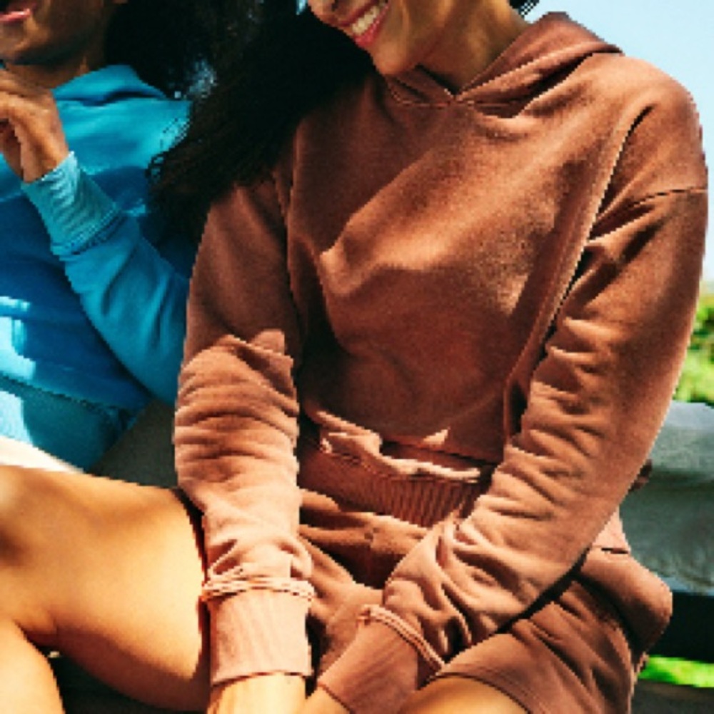 Outdoor Voices Organic Cotton Terry Shrunken Hoodie